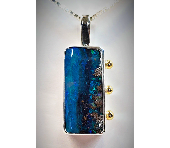 "Boulder Opal and Champagne Diamond Pendant" - Jeff Mckenzie